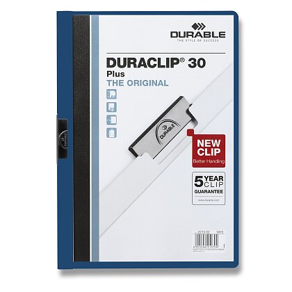 Obrázek produktu Durable Duraclip - plastový rychlovazač na 30 listů - tmavě modrý