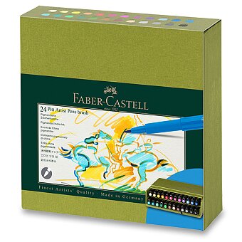 Obrázek produktu Popisovač Faber-Castell Pitt Artist Pen Brush - súprava 24 ks, štúdio box
