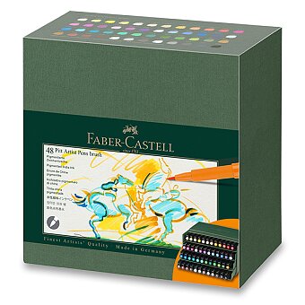 Obrázek produktu Popisovač Faber-Castell Pitt Artist Pen Brush - studio box, 48 ks