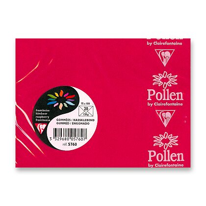 Obrázok produktu Clairefontaine 75 x 100 mm - farebná obálka - 20 ks, červená