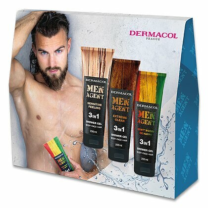 Obrázok produktu Dermacol Men Agent 3v1 - darčeková kazeta - set sprchovacích gélov