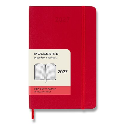 Obrázek produktu Moleskine 2027 - diář v měkkých deskách - velikost S, denní, červený