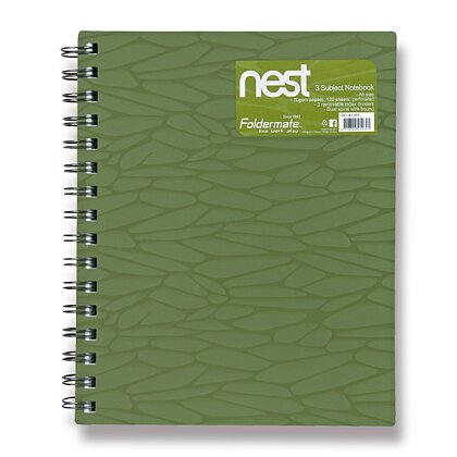Obrázek produktu Foldermate NEST - spirálový blok - A5, 120 listů, olivově zelený