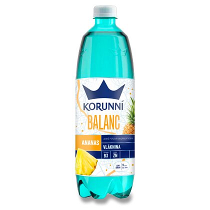 Obrázek produktu Korunní Balanc - ochucená minerální voda s vlákninou - ananas, 750 ml