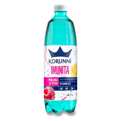 Obrázek produktu Korunní Imunita - ochucená minerální voda s vitamínem D3 - malina a yuzu, 750 ml