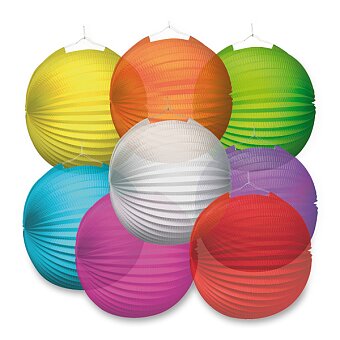 Obrázek produktu Papírový lampion Transparent - průměr 25 cm, mix barev