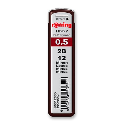 Obrázok produktu Rotring - tuhy - 12 ks, 0,5 mm, tvrdosť 2B