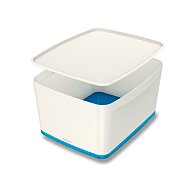 Leitz MyBox - úložný box s vekom - veľ. L, biela/modrá