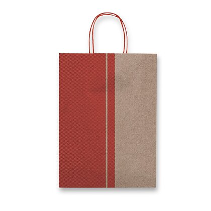Obrázek produktu Sadoch Kraft Red Stripe - dárková taška - 360 x 120 x 410 mm