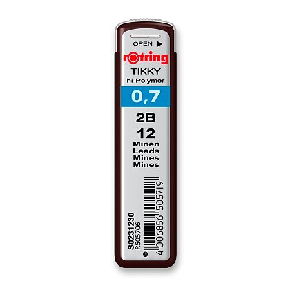 Obrázek produktu Rotring - tuhy - 12 ks, 0,7 mm, tvrdost 2B