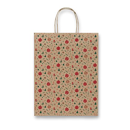 Obrázek produktu Sadoch Kraft Christmas - dárková taška - 160 x 80 x 210 mm