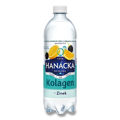 Product image Hanácká kyselka Kolagen - flavored mineral water - blackberry and lemon, 700 ml