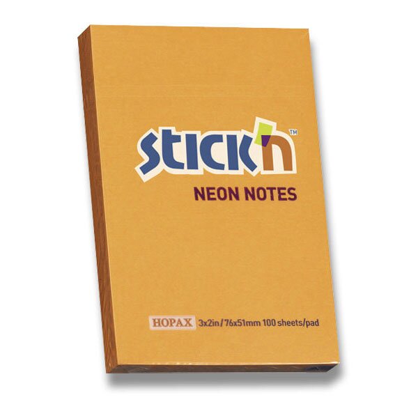 Samolepicí bloček Hopax Stick’n Notes Neon oranžový