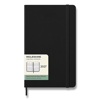 Obrázek produktu Moleskine 2027 - diář v tvrdých deskách - vertikální, velikost L, týdenní, černý