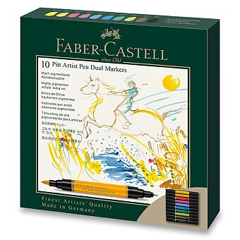 Obrázek produktu Popisovač Faber-Castell Pitt Artist Pen Dual Marker - sada 10 ks