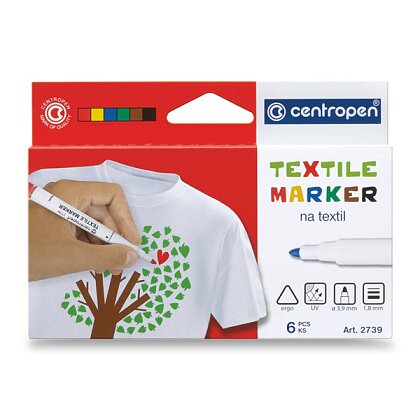 Obrázok produktu Centropen Textil 2739 - popisovač na textil - 6 farieb