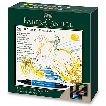 Obrázek produktu Popisovač Faber-Castell Pitt Artist Pen Dual Marker - sada 20 ks