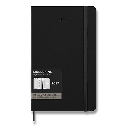 Obrázok produktu MOLESKINE 2027 PRO - diár v tvrdých doskách - týždenný, veľkosť L, čierny