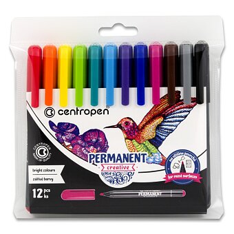 Obrázek produktu Permanentní popisovač Centropen Creative 2896 - sada 12 barev