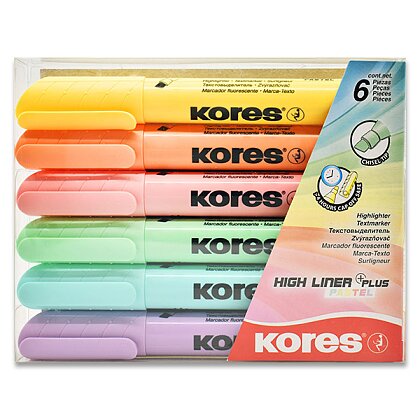 Obrázek produktu Kores High Liner Plus - zvýrazňovač - pastel, 6 barev