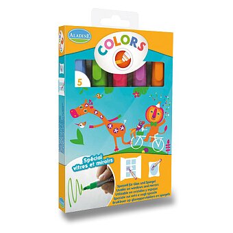 Obrázek produktu Křídové fixy AladinE na sklo - 5 barev, pastelové barvy