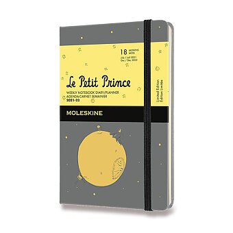Obrázek produktu 18měsíční diář Moleskine 2021-22 Le Petit Prince - tvrdé desky - S, týdenní, šedý