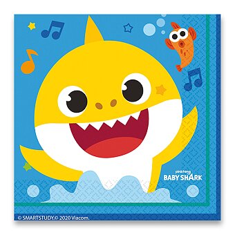Obrázek produktu Papírové ubrousky Baby Shark - 33 x 33 cm, 16 ks