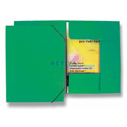 Obrázek produktu HIT Office - 3chlopňové desky s gumičkou - zelené