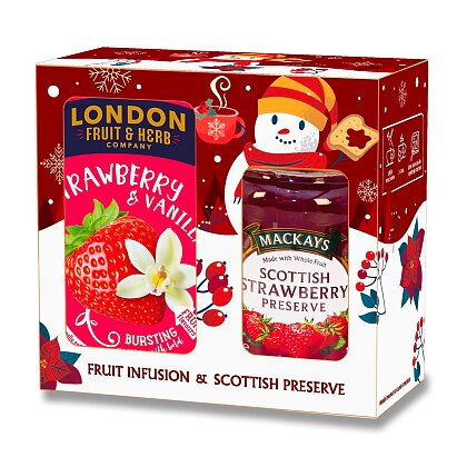Obrázek produktu London Fruit & Herb a Mackays - dárková sada čaje a džemu - jahoda