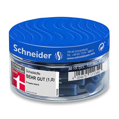 Obrázek produktu Schneider - inkoustové bombičky - modré, 30 ks