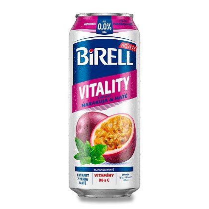 Product image Birell Vitality - nealkoholické pivo - Maracuja & Maté, 0,5 l, plech