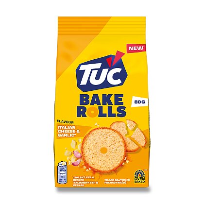 Product image Tuc Bake Rolls - slané krekry - italský sýr a česnek, 80 g