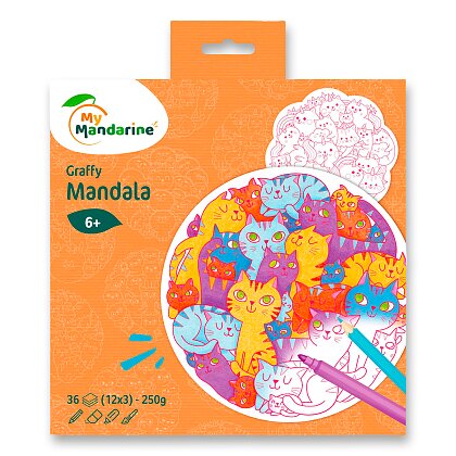 Obrázok produktu Avenue Mandarine Graffy Mandala - omaľovánky - Mačičky