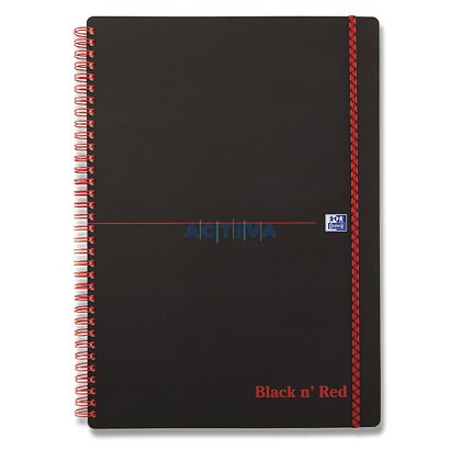 Obrázok produktu Oxford Black and Red - krúžkový blok - A4, 70 l., štvorčekový