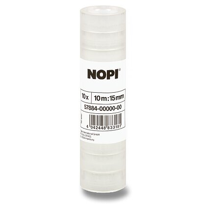 Obrázok produktu Nopi - samolepiaca páska - transparentná, 15 mm x 10 m, 10 ks
