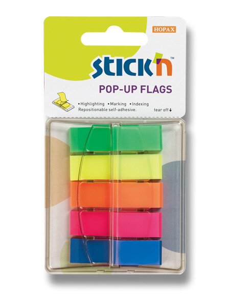 Samolepicí proužky Hopax Stick’n Pop-Up Flags 45 x 12 mm, 5 x 40 ks