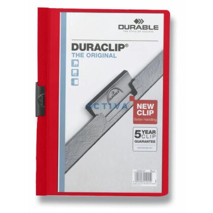 Obrázek produktu Durable Duraclip - plastový rychlovazač na 60 listů - červený