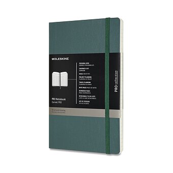 Obrázek produktu Zápisník Moleskine Professional - mäkké dosky - L, tmavo zelený, číslované strany