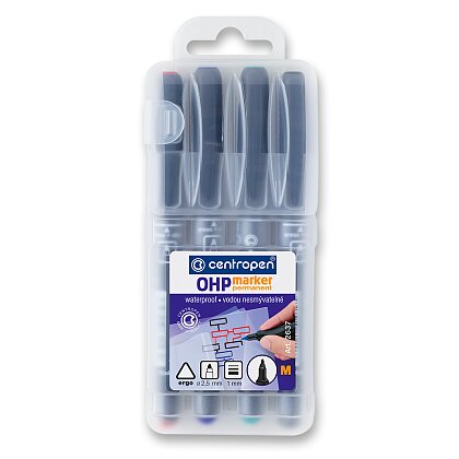 Obrázok produktu Centropen OHP 2637 M - permanentné popisovače - 4 farby