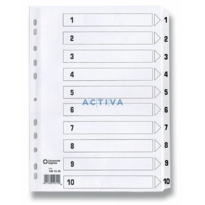 Obrázok produktu Staples - kartónový číselný rozlišovač - A4, 1 - 10