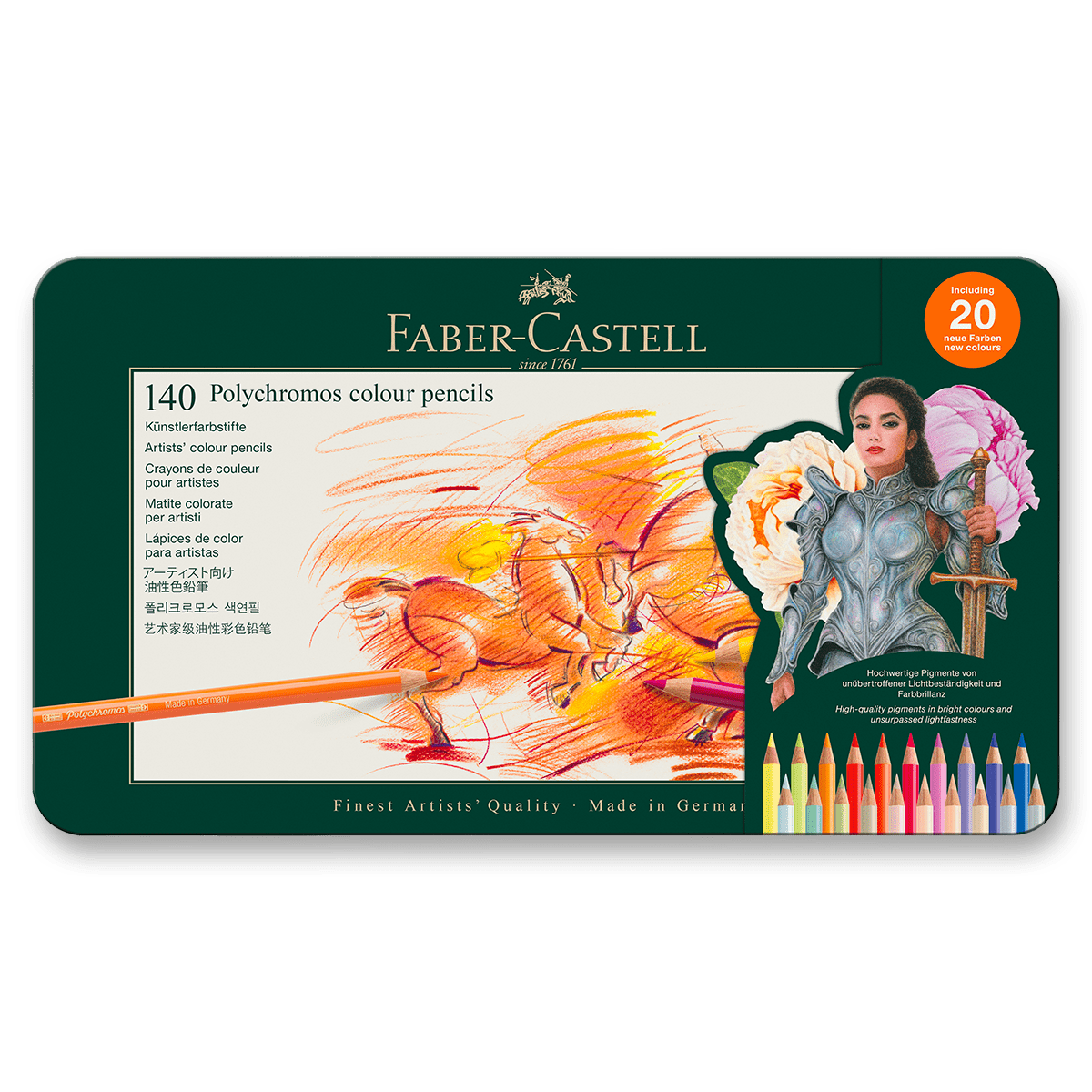 Pastelky Faber-Castell Polychromos, 140 barev v plechové krabičce