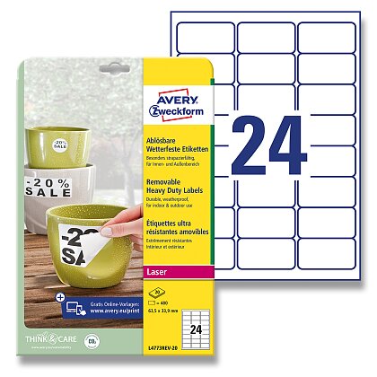 Product image Avery Zweckform  -PET labels, non-permanent