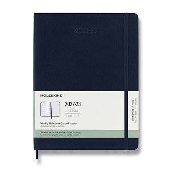 Obrázek produktu 18měsíční diář Moleskine 2022-23 - měkké desky - XL, týdenní, modrý