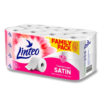 Obrázek produktu Linteo Satin - toaletní papír - 3vrstvý, návin 15 m, 16 ks