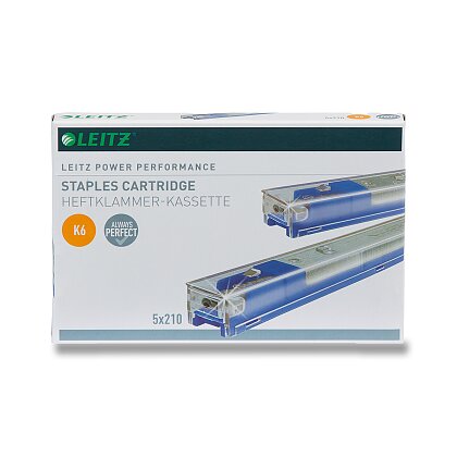 Obrázek produktu Drátky do sešívačky Leitz 5551 - K 6, 2 - 25 listů, modré, 5 x 210 ks