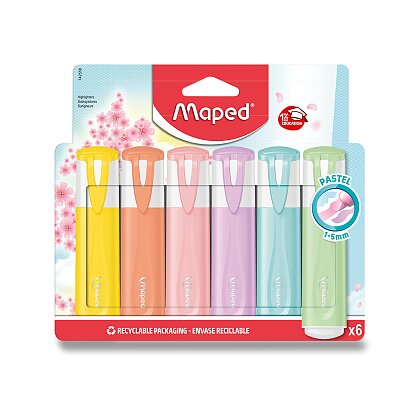 Obrázek produktu Maped Fluo Peps Pastel - zvýrazňovač - 6 ks