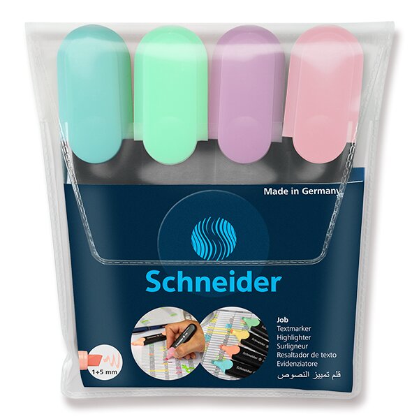 Zvýrazňovač Schneider Job Pastel sada 4 barev