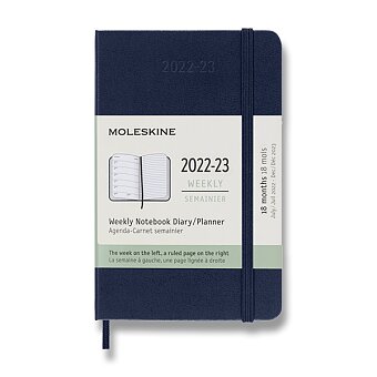 Obrázek produktu 18měsíční diář Moleskine 2022-23 - tvrdé desky - S, týdenní, modrý