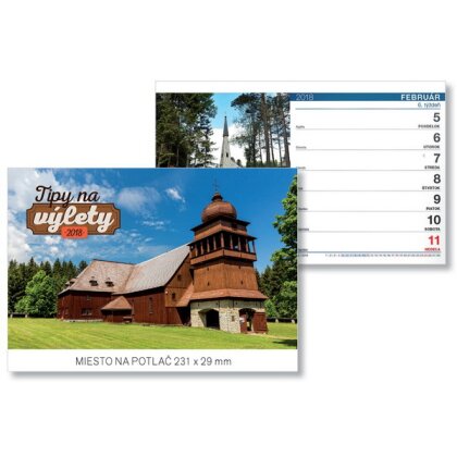 Obrázok produktu Tipy na výlet 2018 - stolový brázkový kalendár, 231 x 145 mm, 60 strán