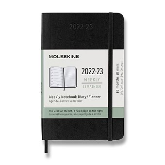 Obrázek produktu 18měsíční diář Moleskine 2022-23 - měkké desky - S, týdenní, černý